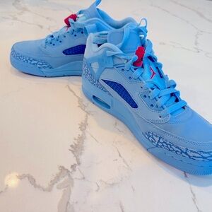 Nike Jordan Spizike Sneakers - Sky Blue with Red Highlights
